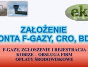 Zgłoszenie do CRO, Fgazy, tel. 502032782. Czynnik chłodzący fluorowane gazy